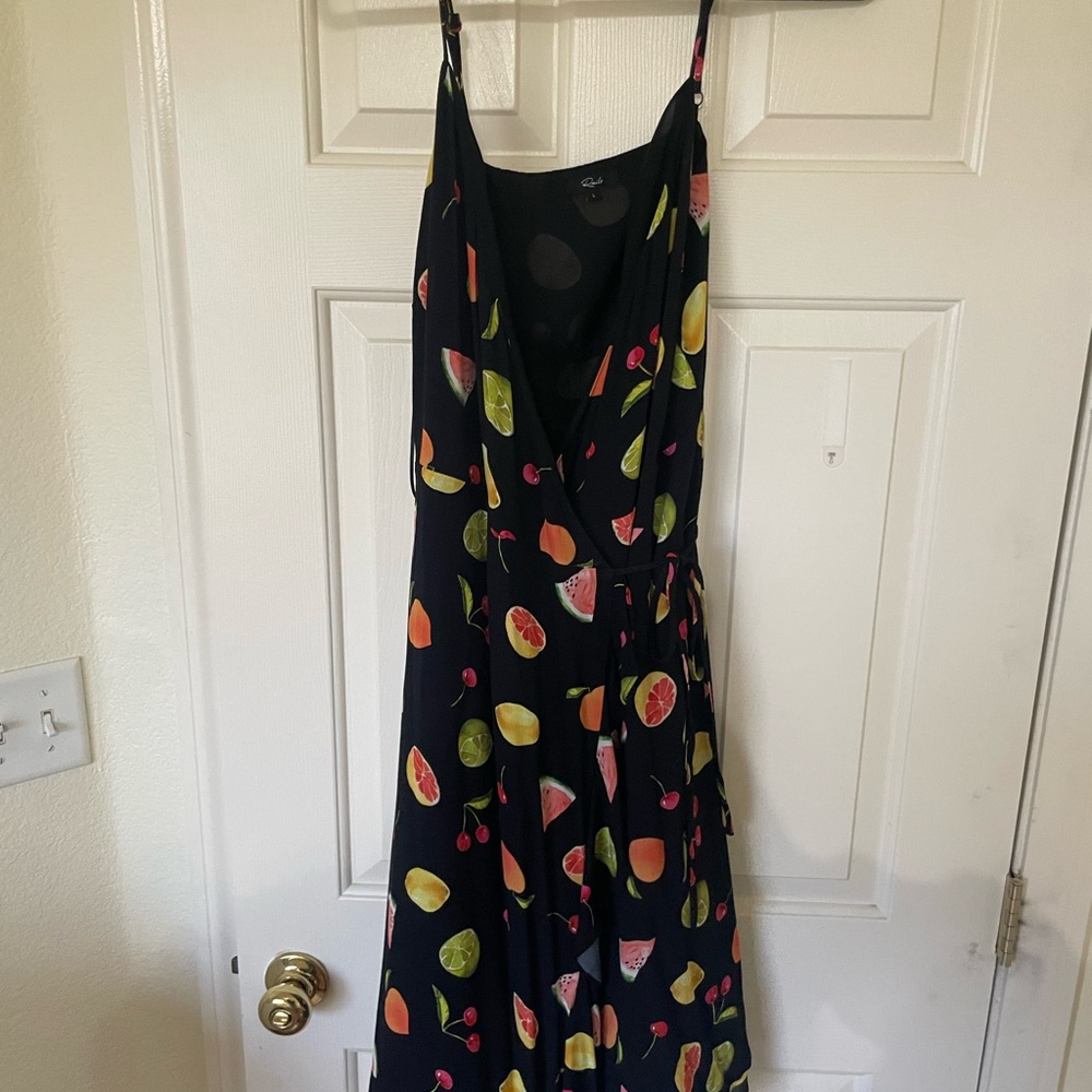 Colorful Fruit wrap around Print Dress